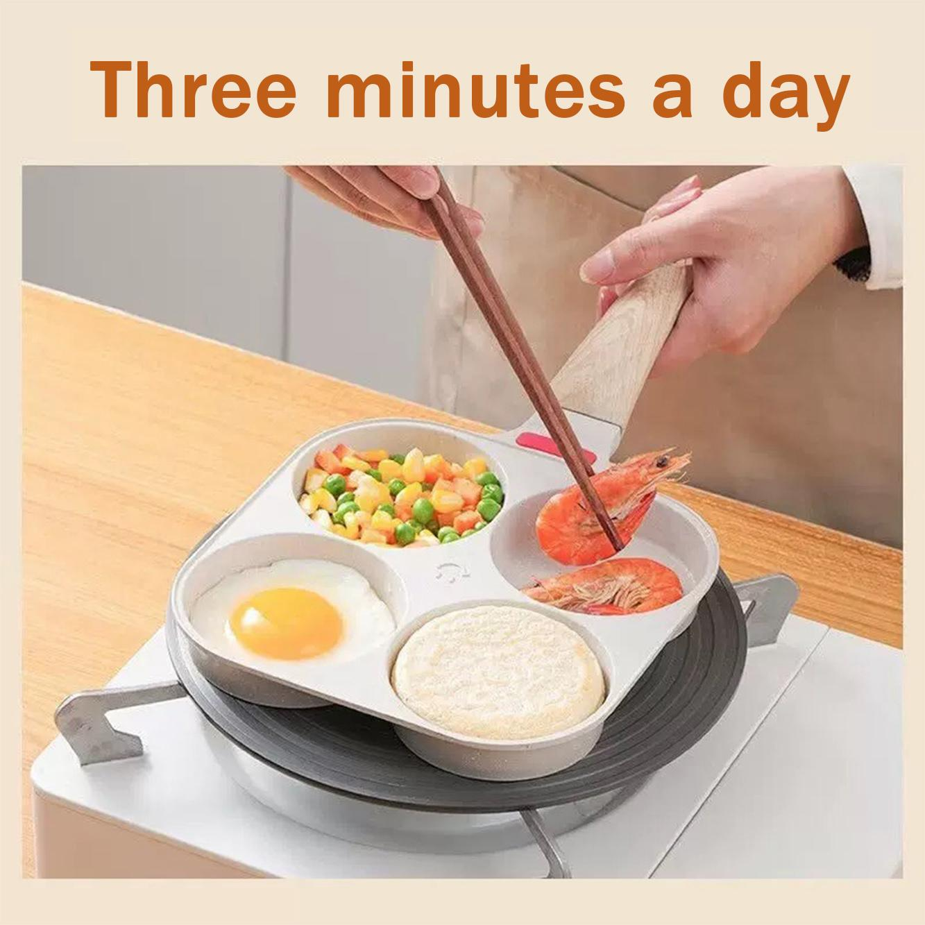 2026 Trending Modern Square 4-Hole Non-Stick Egg Frying Pan Cross-Border Enlarged Deep Induction Cooker Universal Breakfast Pan