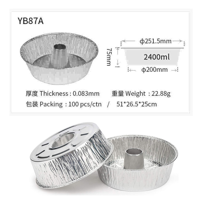 YB87A 10-Inch Non-Stick Aluminium Foil Fluted Bake Pan Microwave Oven Bakeware Food Cake Mould Bread Tray Chiffon Container