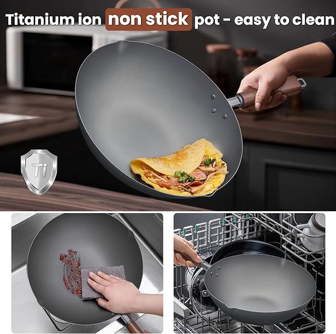 Pure Titanium Wok Detail 2