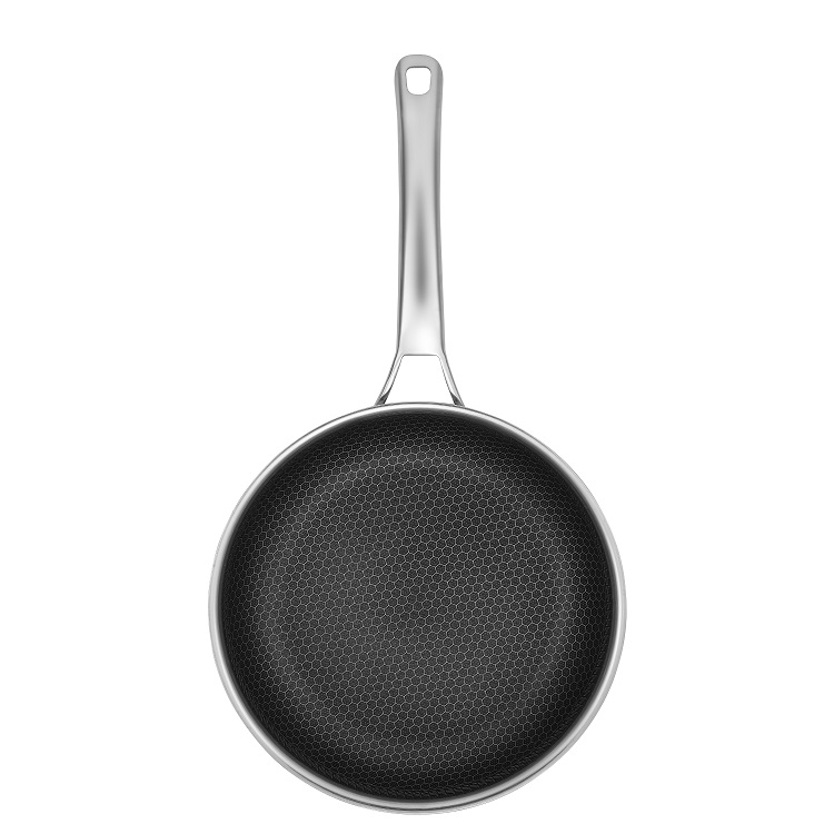 Wholesale Custom 304 Stainless Steel Induction Cookware Set Triply Non-Stick 20/24/28cm Honeycomb Ceramic Skillet Modern Home