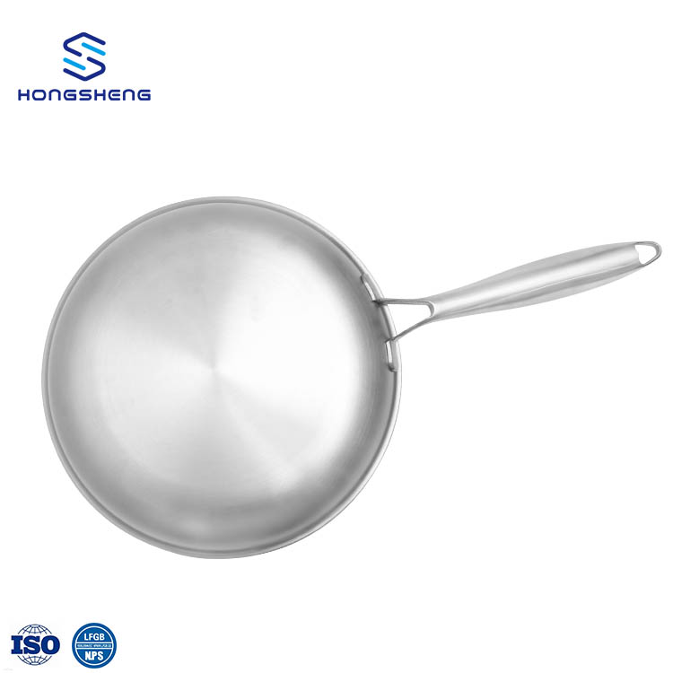 New Design Triply 304 Stainless Steel Non Stick Fry Pan Round Pan for Kitchen Cooking