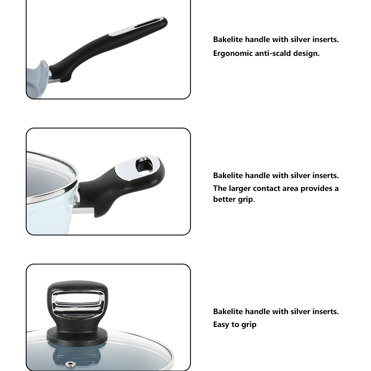 Zhongheng OEM Ceramic Series Light Grey 2023 NEW Cookware Set Base Hole Induction Bottom(Suitable for All Hobs)