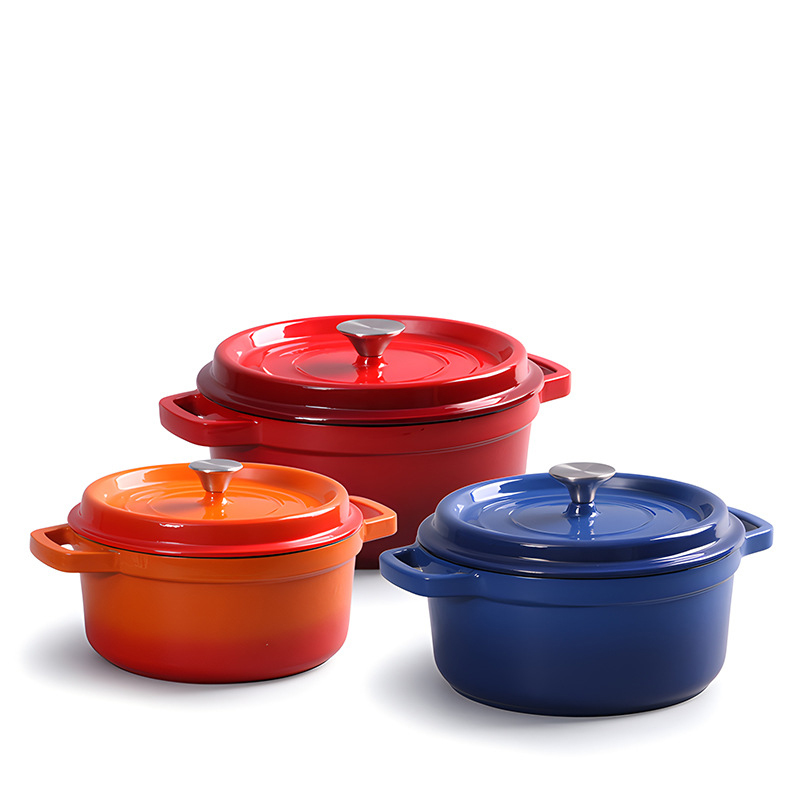 Wholesale Custom Logo Enameled Pot and Cast Iron Dutch Oven Gift Set for Corporate Promotion