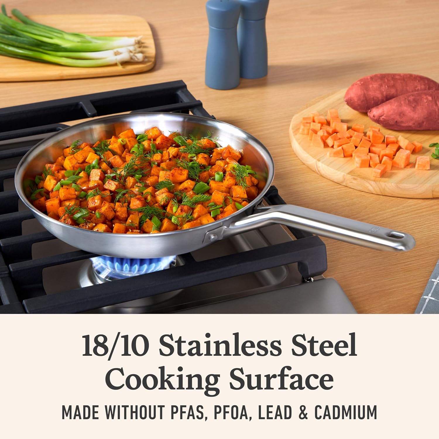 Professional 4-Piece Stainless Steel Cookware Set Kitchenware Combo for Baking Dishes &amp; Pans