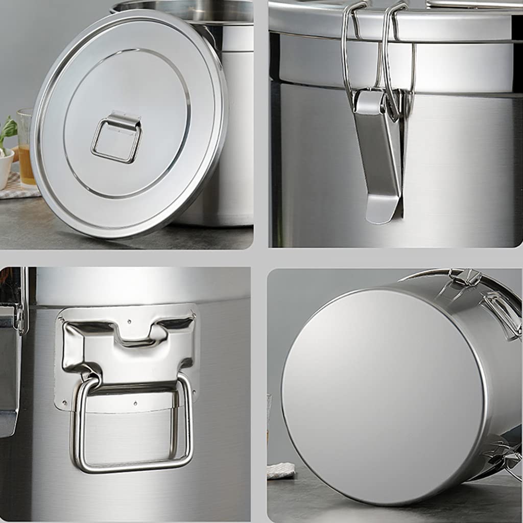 Modern Liquid Transportation Deep Stock Pot 304 Stainless Steel Milk Bucket Food Canister Barrel Container Dishwasher Safe