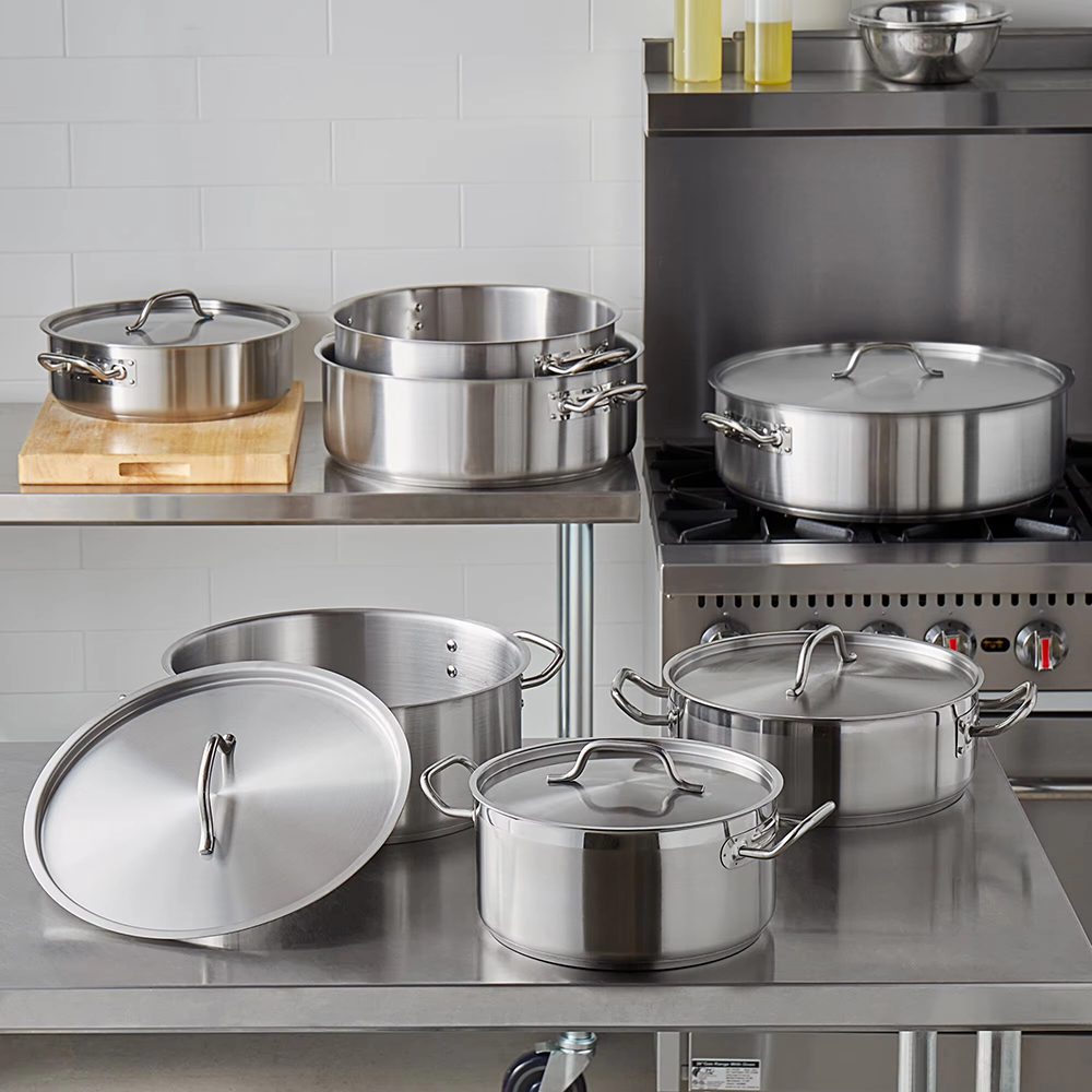 Factory Wholesale Stainless Steel 24/26/28/30cm Big Stockpot Commercial Kitchen Cooking Pots Cookware Stock Pots