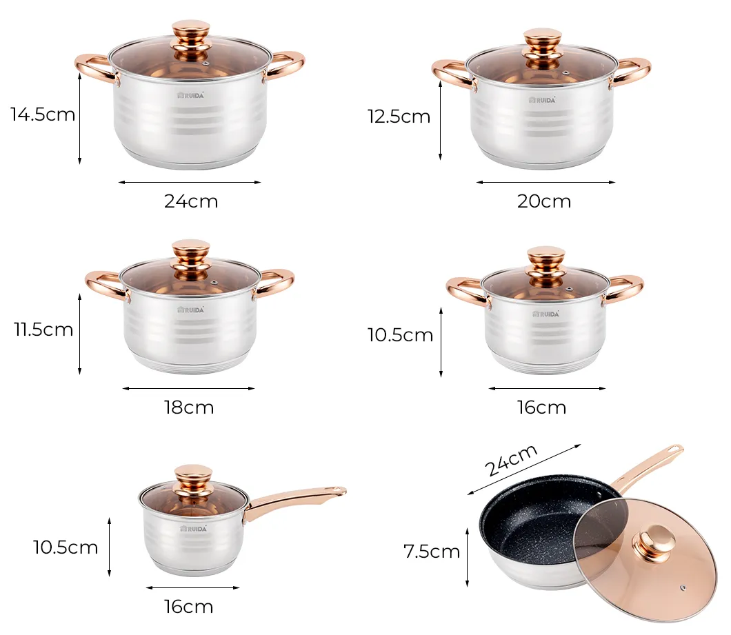 High Quality Wholesale Kitchenware Non Stick Cooking Pot Set Stainless Steel Cookware