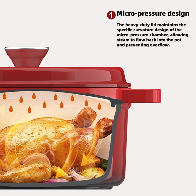 Certified Quality OEM 24cm Eco-friendly Non-toxic Imported Enamel Coating Cast Iron Dutch Oven