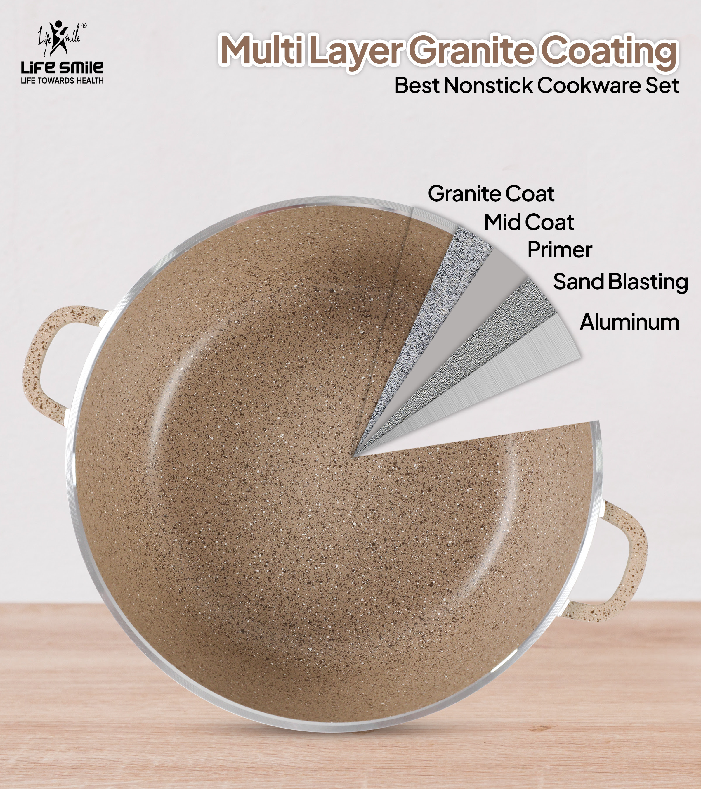 Complete Granite Nonstick Cookware Set with Lids Detachable Frying Pan Handles Luxury Practical Kitchen Set