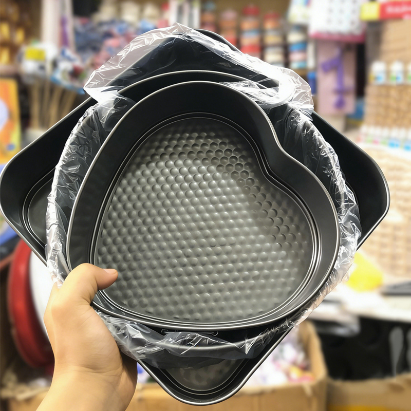 Wholesale 6 Pcs Cake Pan Set Round Square Heart Non Stick Removable Bottom Bakeware for Baking Bakery Supplies