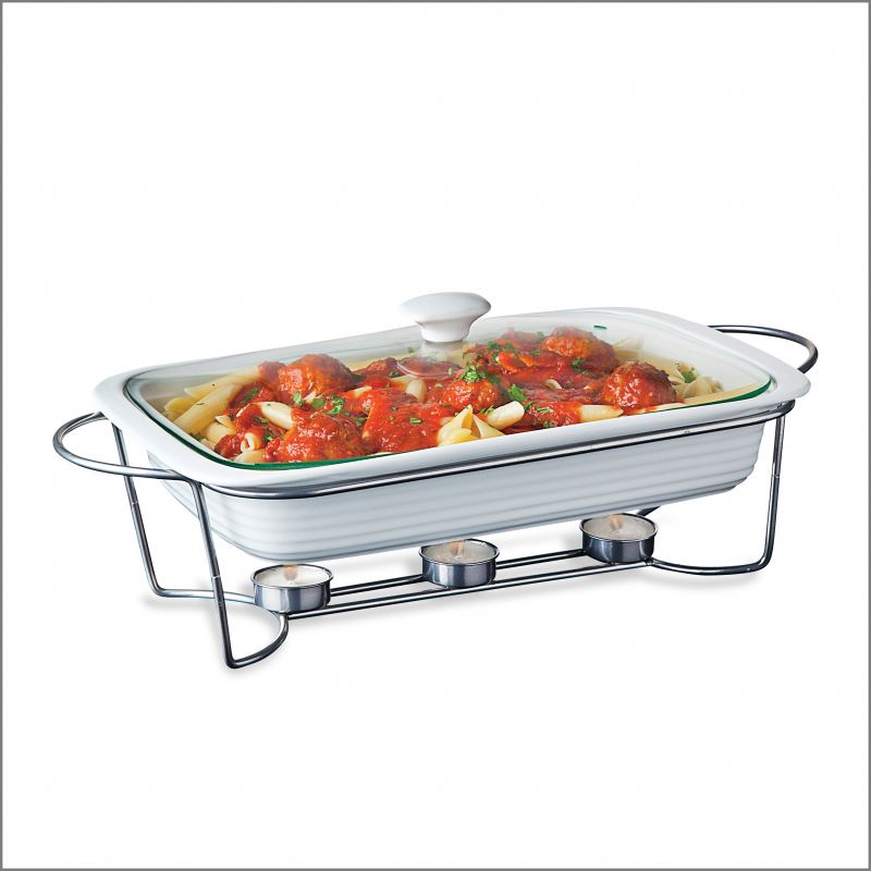 Modern Eco-Friendly Rectangle Ceramic Casseroles Set Glass Cover Induction Ready Dishwasher Safe Oven Safe White Porcelain