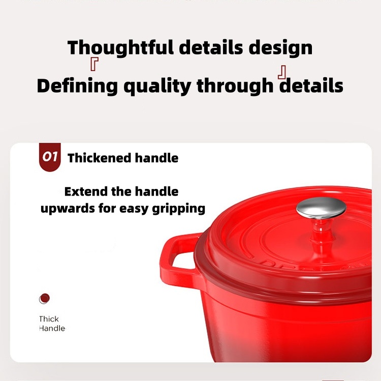Certified Quality OEM 24cm Eco-friendly Non-toxic Imported Enamel Coating Cast Iron Dutch Oven