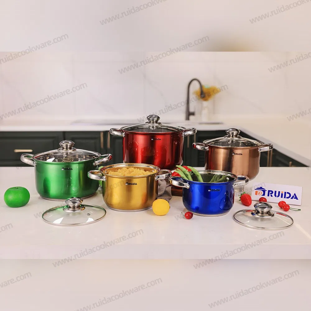 Induction Cooking Pot Dishwasher 10PCS Stainless Steel Cookware