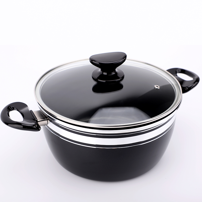 Wholesale 10PCS Black Nonstick Cooking Pot Set Frying Pan Casserole Non Stick Cookware