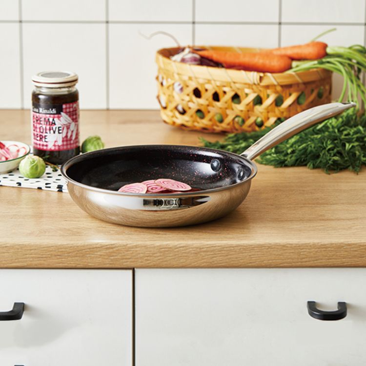 Premium Quality Induction Cookware Nonstick Ceramic Coating Triply Stainless Steel Skillet Frying Pan 20cm