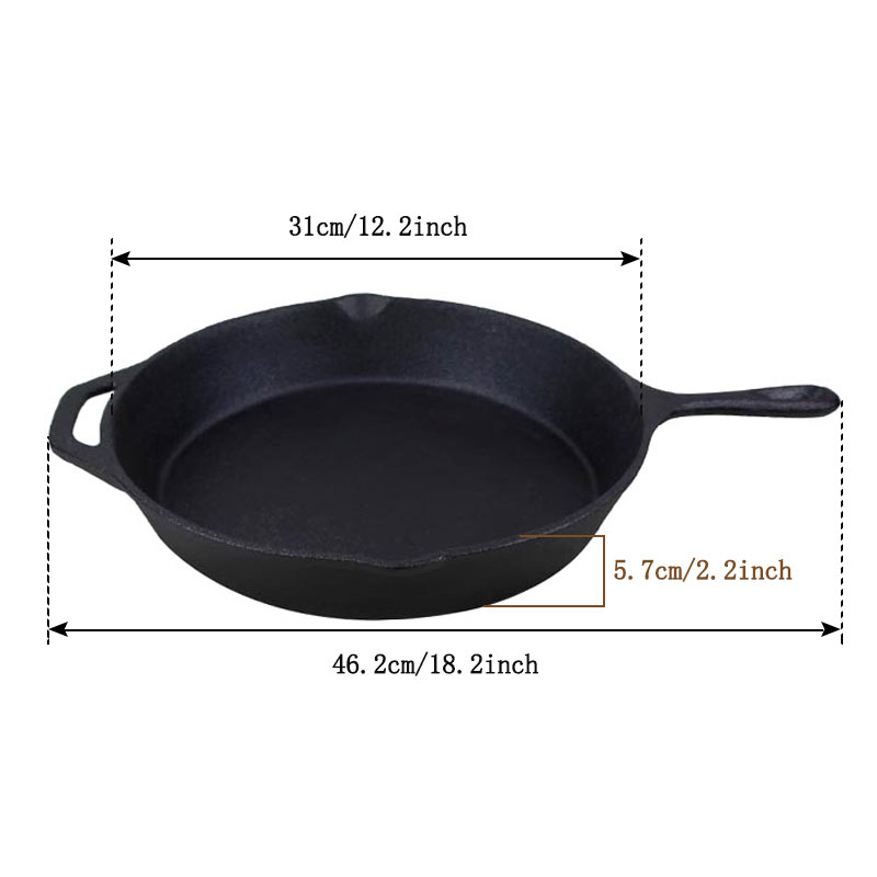 Non Stick Enamel Cast Iron Frypan Frying Pan Skillet Kitchenware Cookware Cooker