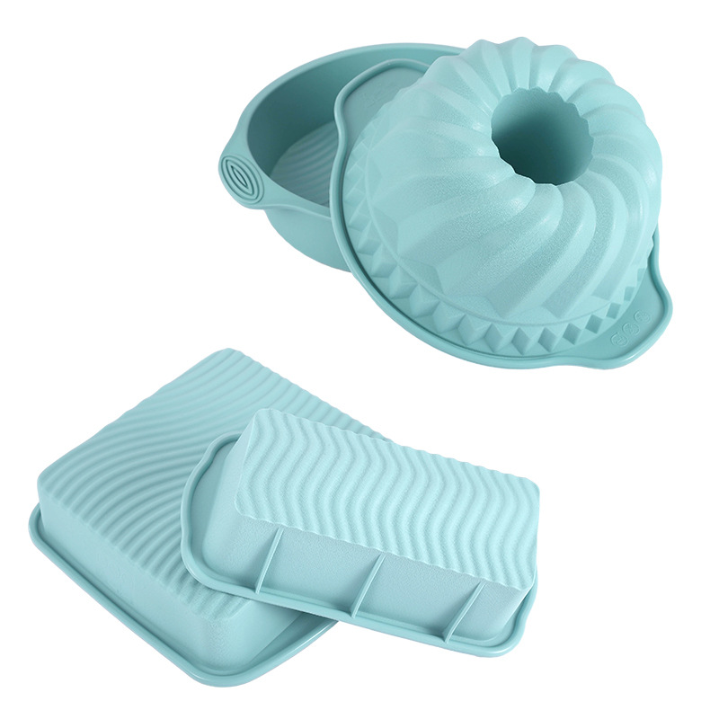 6pcs Foldable Silicone Non-Stick Oven Safe Dishwasher Safe Bakeware Set Muffin Cake Toast Molds Baking Pizza Pan Cupcake Pastry