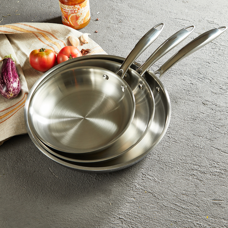 Customizable SUS304 Stainless Steel Non-StickFrypan 18-28cm Multifunction Professional Skilletfor Induction Cooktop Gas Stove