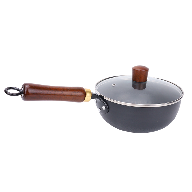 Wok Pan Hammered Wok Fish Scale Texture Stir Fry Pan Scratch Resistant Fast Heating Cookware for Gas and Induction