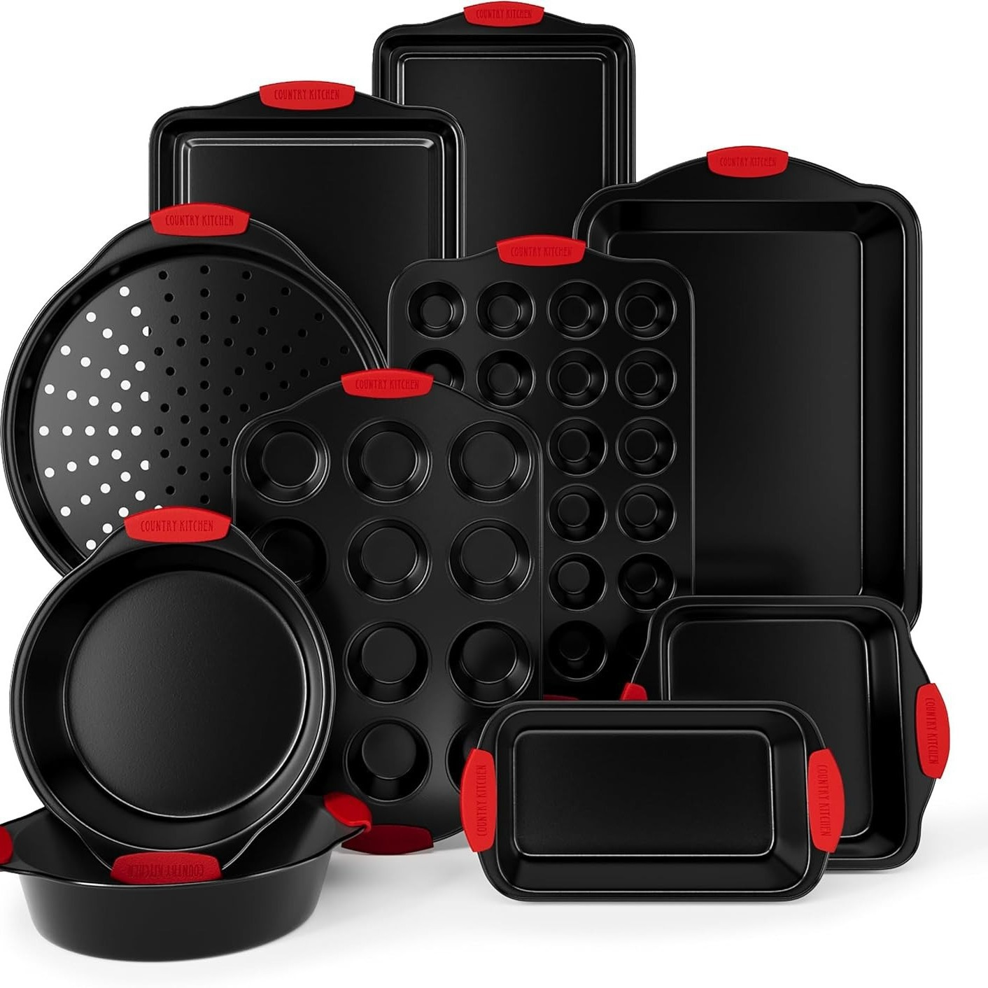Complete Nonstick Bakeware Set - Carbon Steel Baking Pans, Muffin Trays &amp; Cookie Sheets for Kitchen Baking
