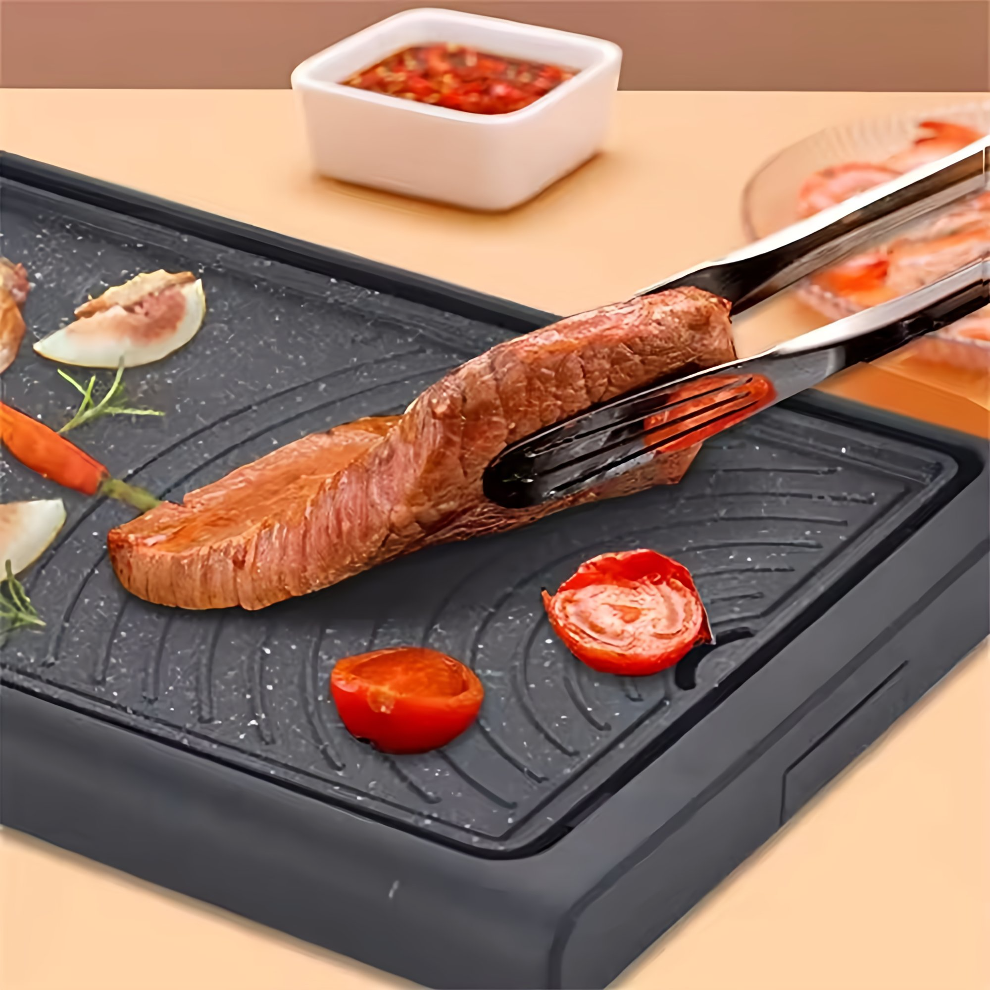 2026 Trending Product Electric Grill Pan Household Aluminum Non-Stick Detachable Skillets For Household Parties Cars Hotels