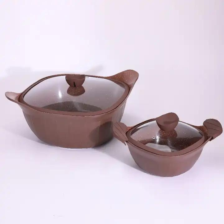 Specializing in The Production of Aluminum Alloy Medical Stone Color Non-Stick Cookware Set