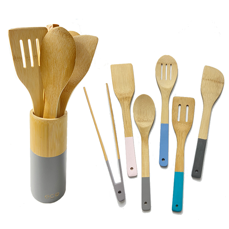 Eco Friendly Cooking Kitchen Cooking Utensil Set Cookware Bamboo Kitchen Wares Set Cooking Utensil