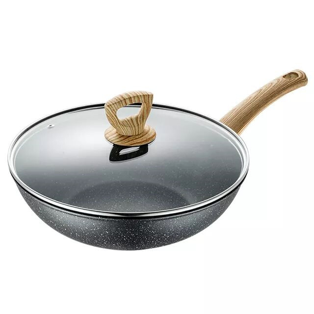 New Design Forged Aluminum Cookware Set with Wooden Soft Touch Handle with Induction Bottom