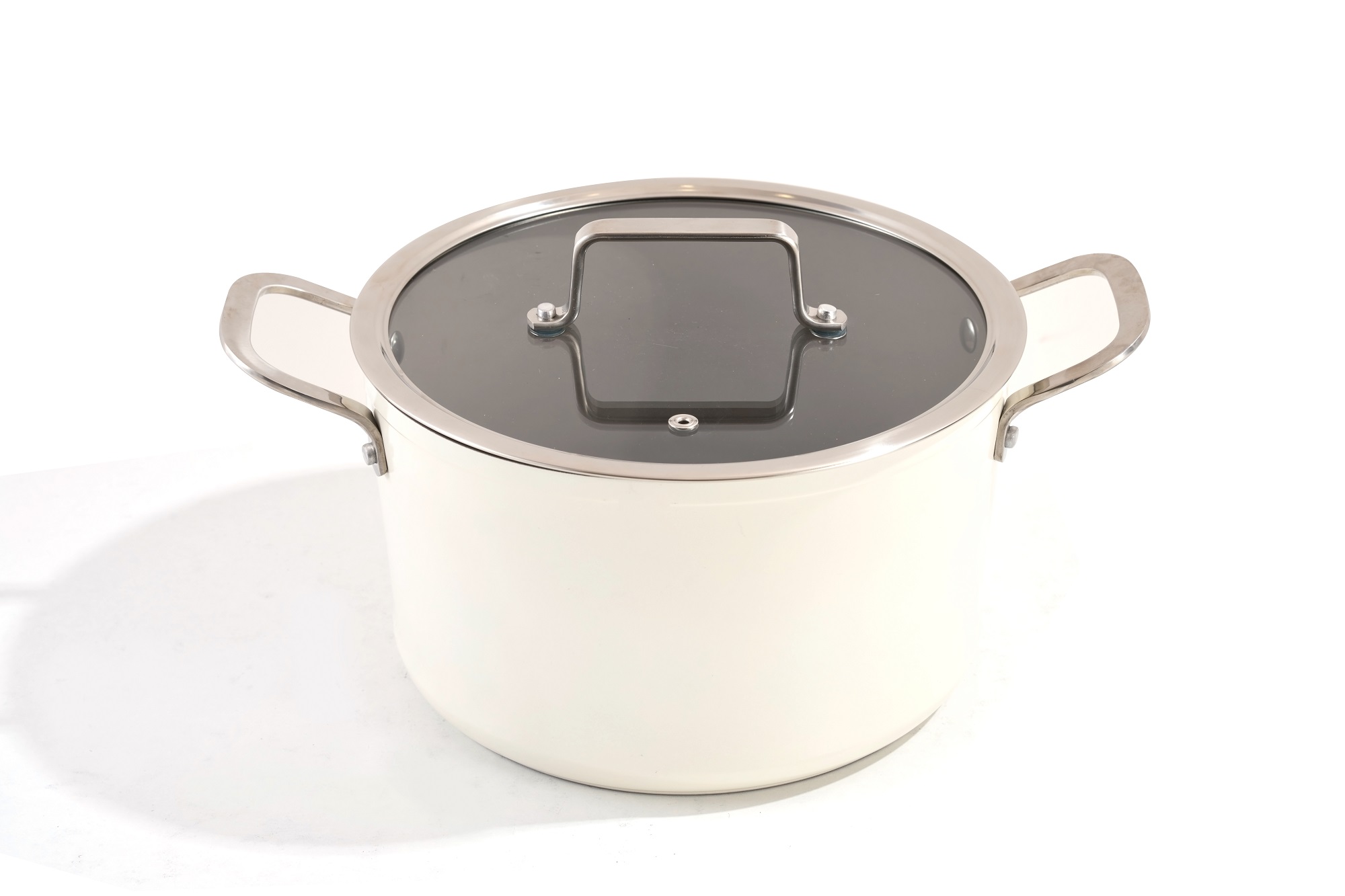 Nonstick Ceramic Eco-Friendly Cookware Set Glass Covers Stainless Steel Handles Aluminum Alloy Cookware Set