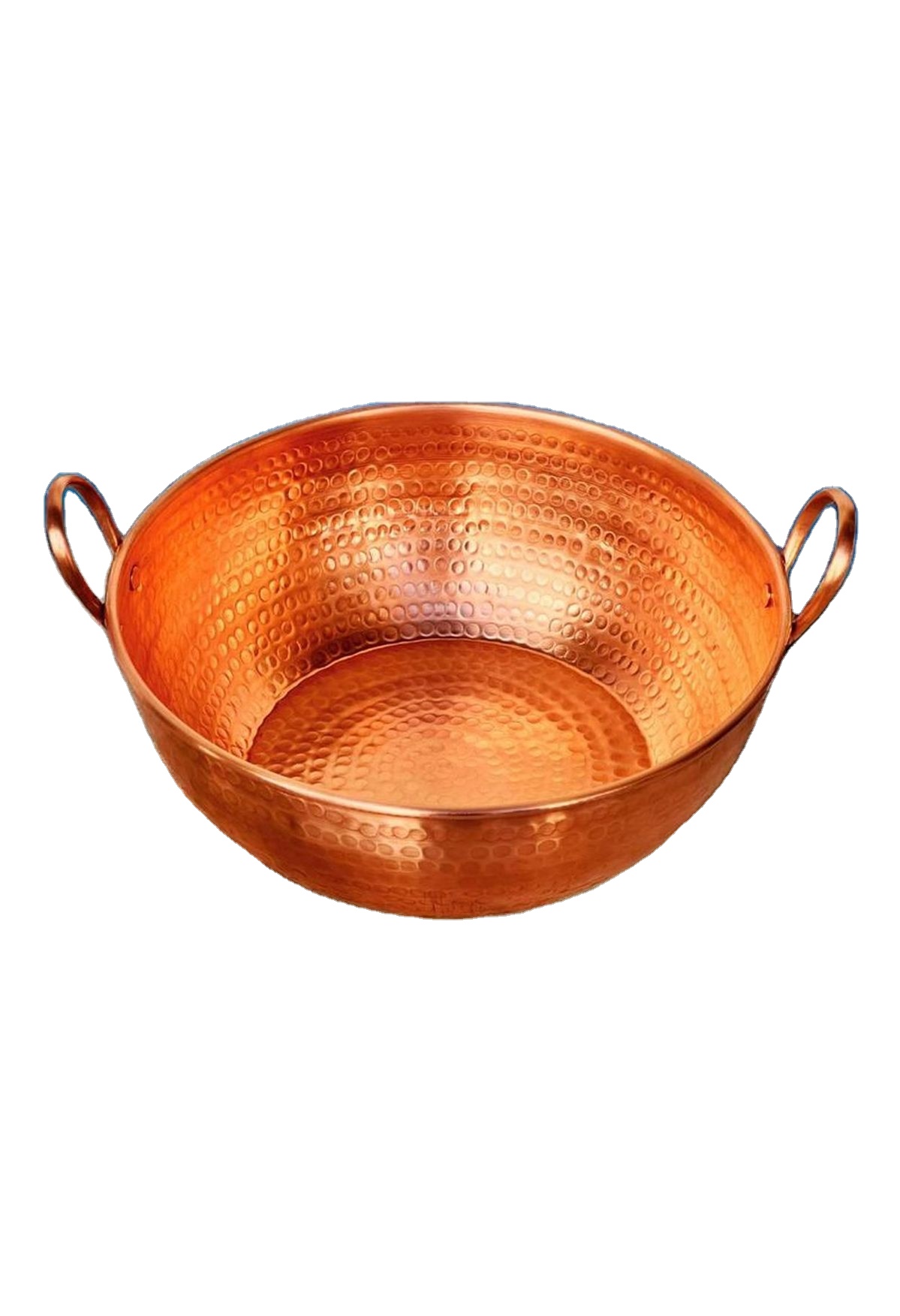 Handcrafted Pure Copper Wok Bowl for Stir-Fry, Deep-Fry &amp; Serving | Hammered Finish Kitchen Cookware Supplier OEM Deals