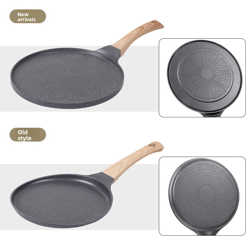 20/24/28CM Nonstick Crepe Pan Aluminum Alloy Flat Skillet Griddle Non Stick Pancake Pan with Wood Handle