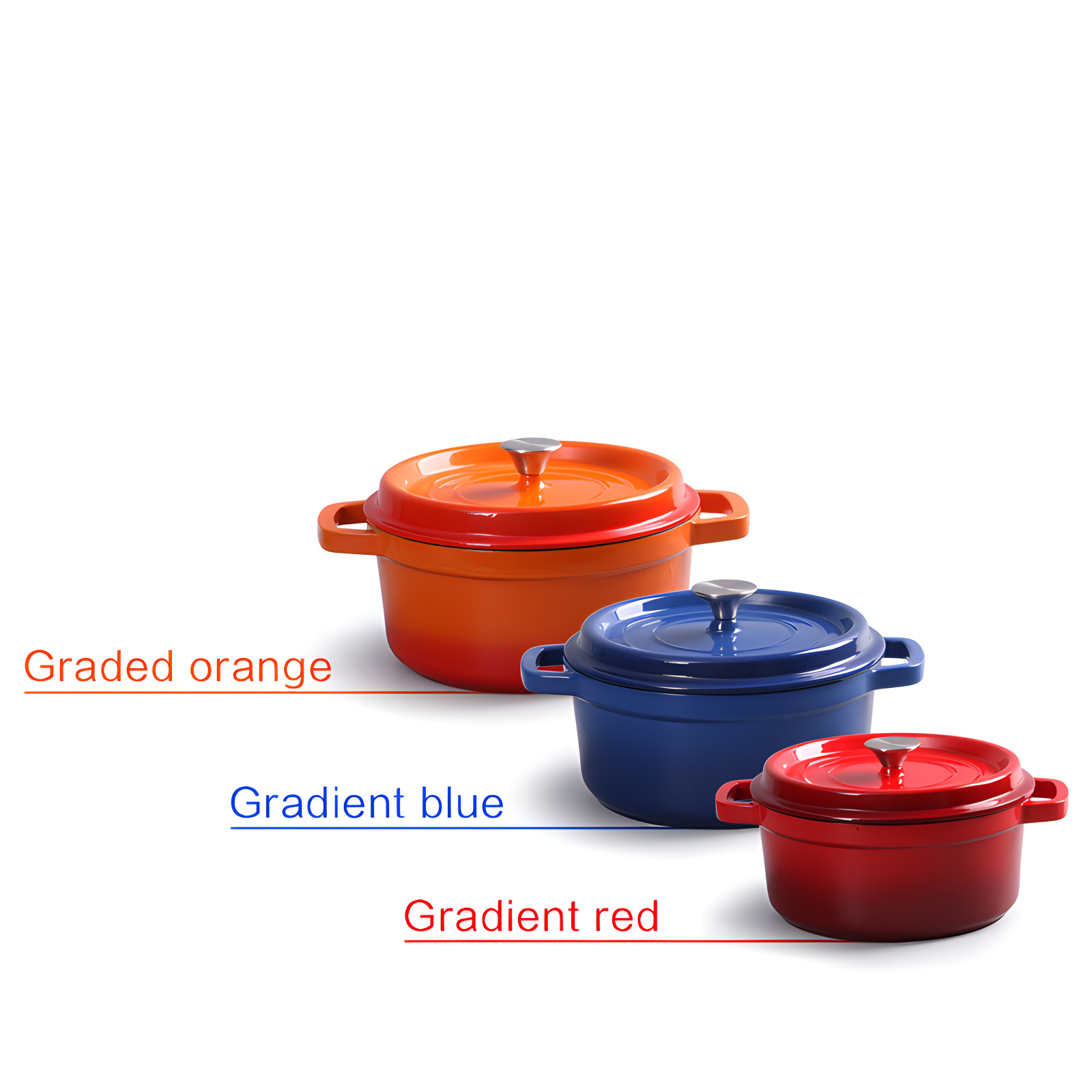 Wholesale Custom Logo Enameled Pot and Cast Iron Dutch Oven Gift Set for Corporate Promotion