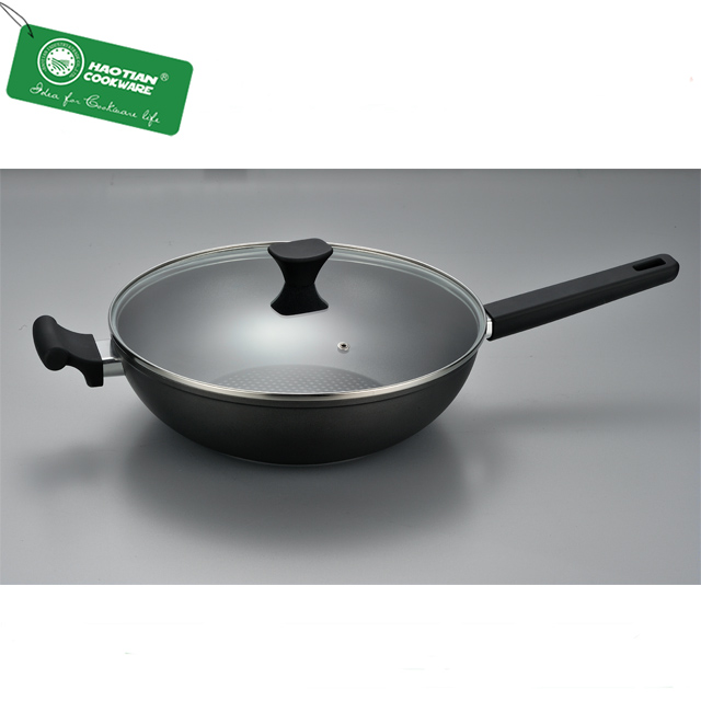 Commercial Flat Bottom Wok with Big Size for Chinese Stir-Fry Cooking