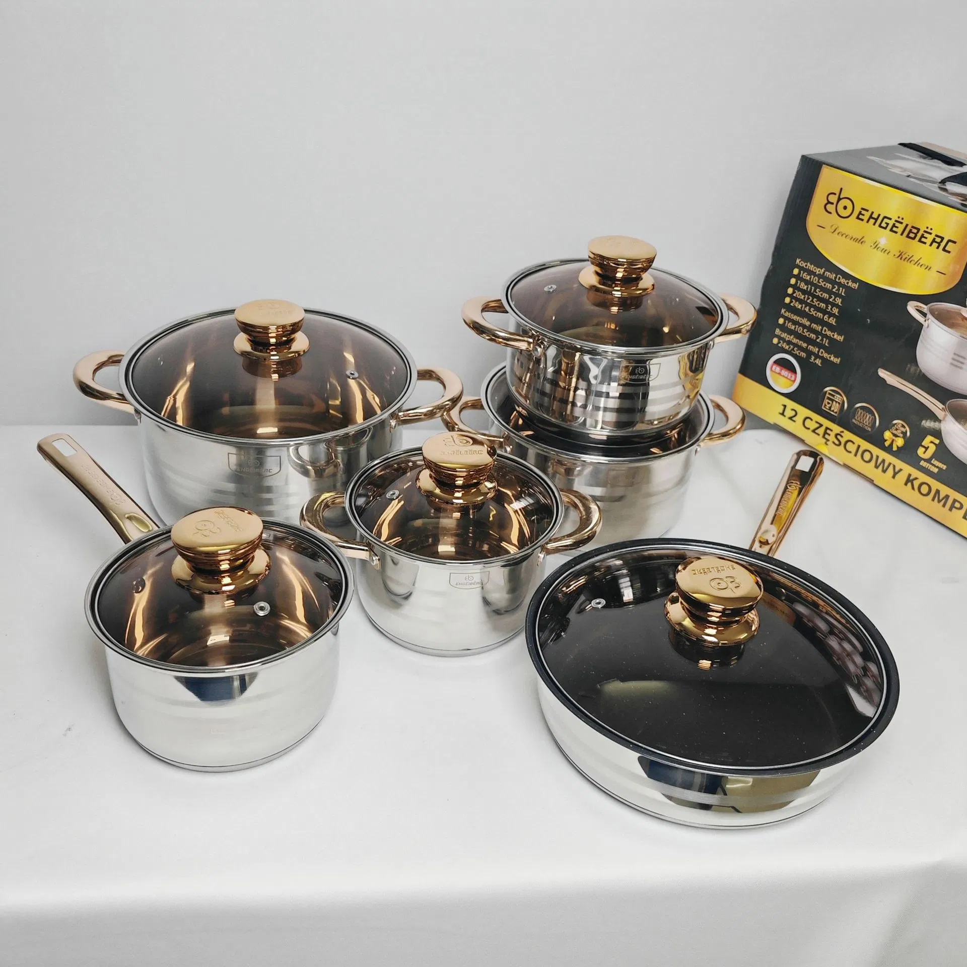 Durable Stainless Steel Cookware with Non-Stick Interior Finish