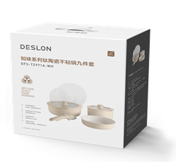 Customized Material/color with Removable Handle Oven Dishwasher Safe, Nine-piece Eco-friendly Non-stick Cookware Set