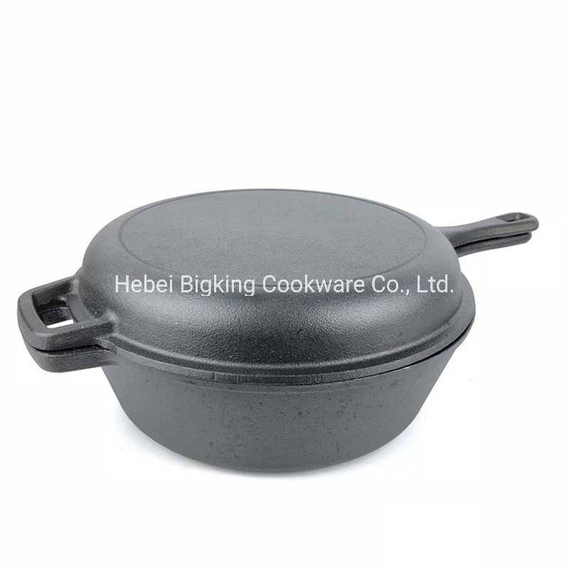 Amazon Top Selling Double Use Combo Cooker 3 Quart Cast Iron Sauce Pan