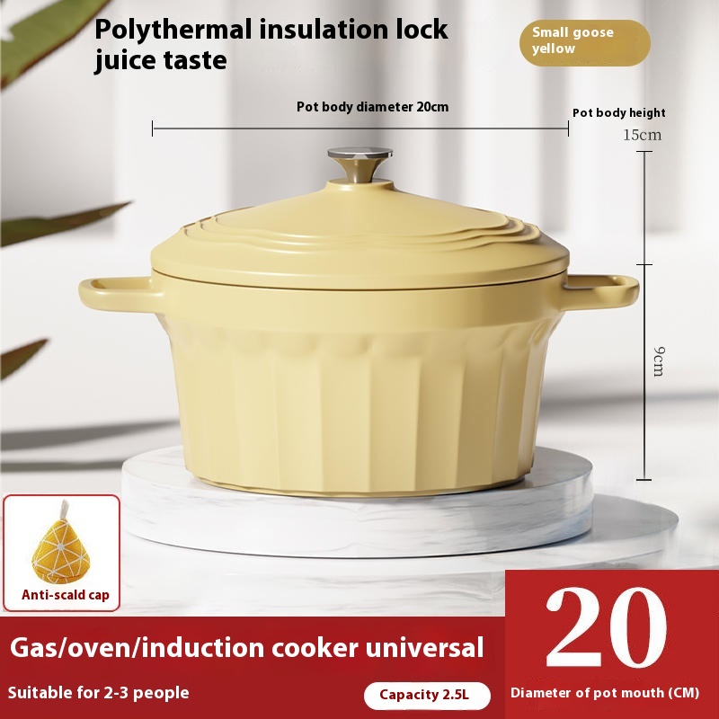 High-Value Household Ceramic Pot Non-Stick Double Ear Stew Pot with Induction Compatibility Universal Soup &amp; Stock Pots