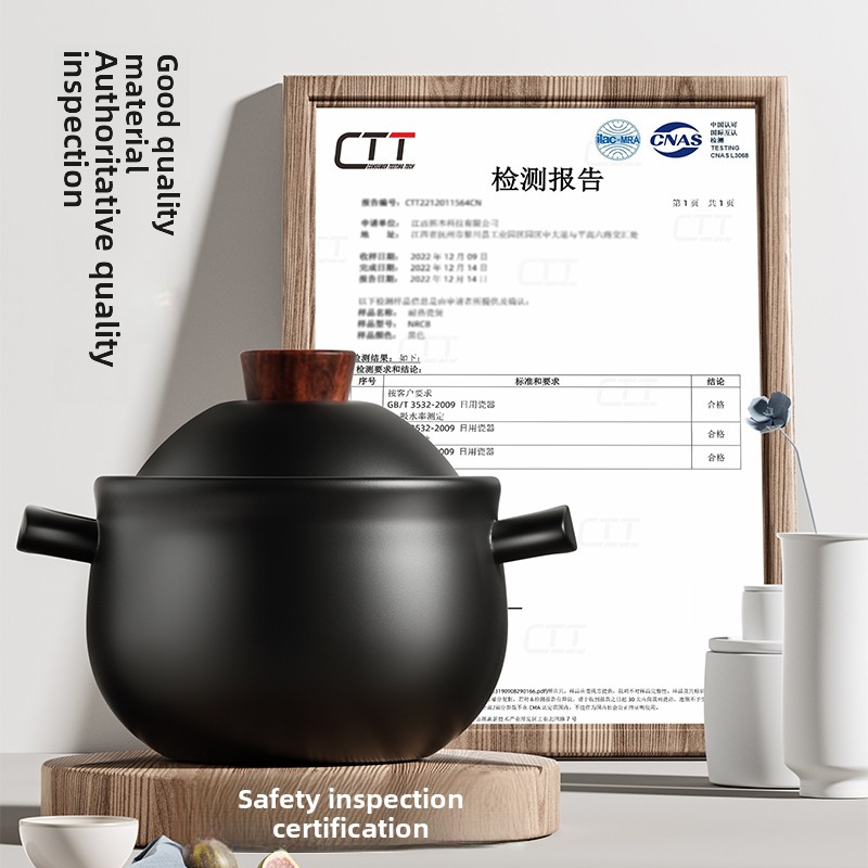 Ceramic Clay Pot Stew Soup Porridge High Temperature Resistant Gas Stove Compatible Dry Burning Non-Cracking Casserole