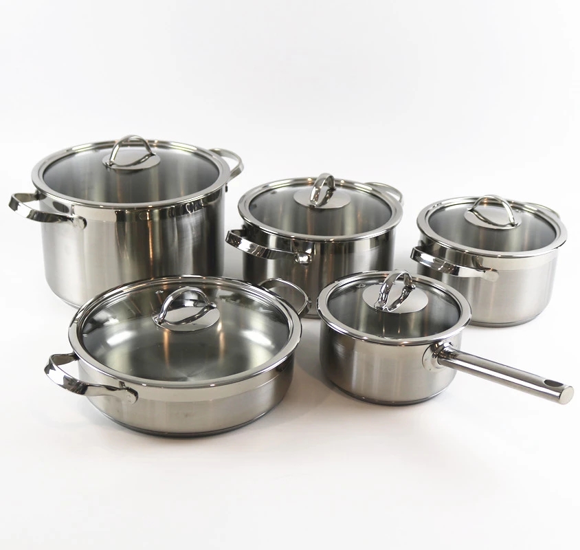 Factory Wholesale Premium Chefmate Prestige Non-stick Cooking Set Stainless Steel 5 Pcs Pot Casserole Cookware Set
