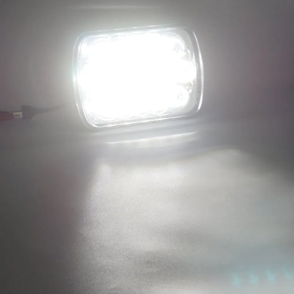 H6054 Rectangular 15PCS Headlights 7X6 LED White Work Light Headlamp