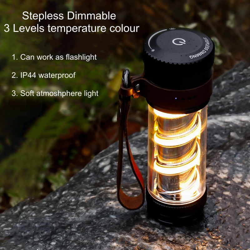 USB Rechargeable Torch Lamp Outdoor Flashlight Camping Light with Long Lighting Time