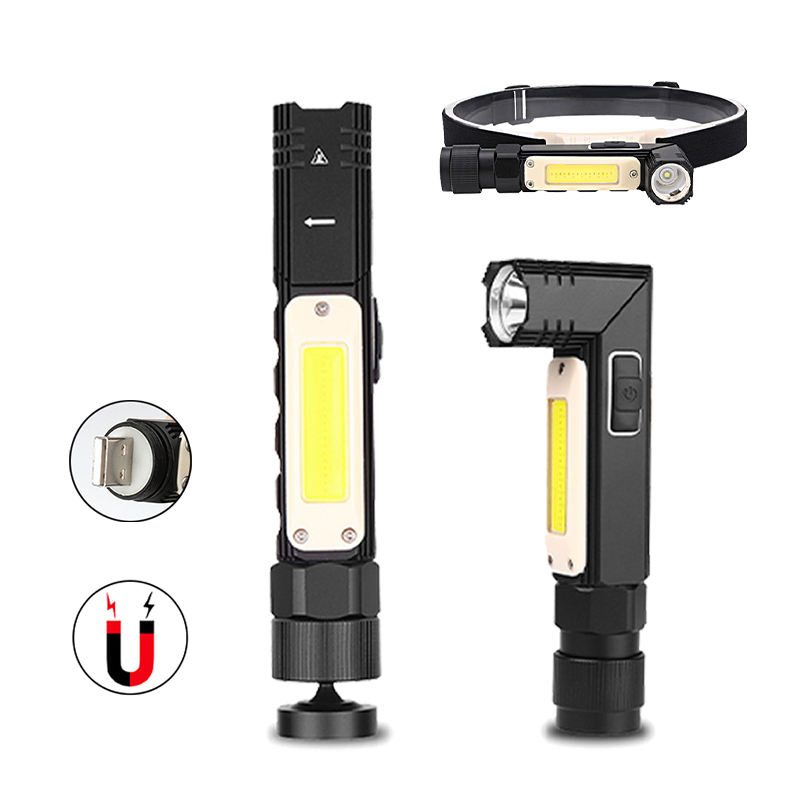 Rechargeable LED Headlamp with COB Work Light, 2-in-1 Head Flashlight Camping, Use