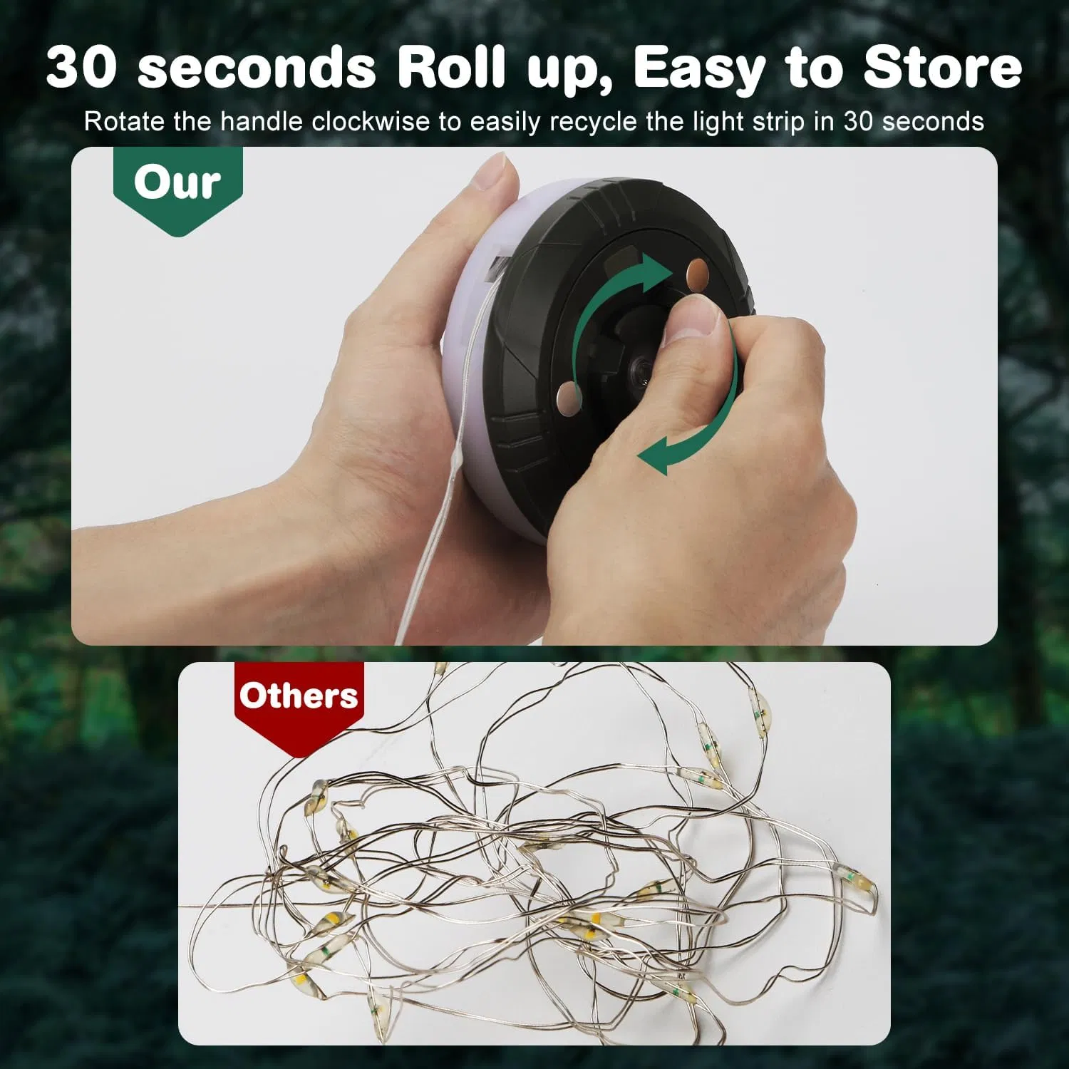 LED Portable Camping String Lights, 2 in 1 USB Rechargeable Outdoor Light Holiday Decoration Lanterns Garden Yard Star Lamp, Adjustable Brightness and 5 Modes