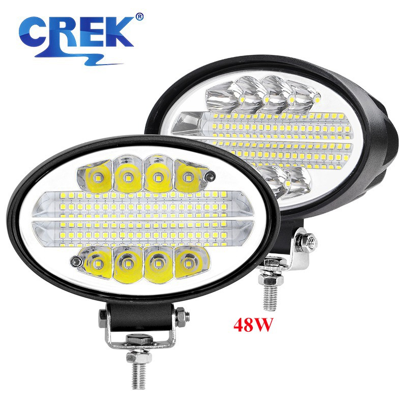 Tractor Parts Cabin Roof 5.5inch Oval LED Headlamp for Harvester Forklift Excavator Dozer, 12V 24V Car off-Road 4X4 4WD ATV UTV Truck Hood Driving Work Light