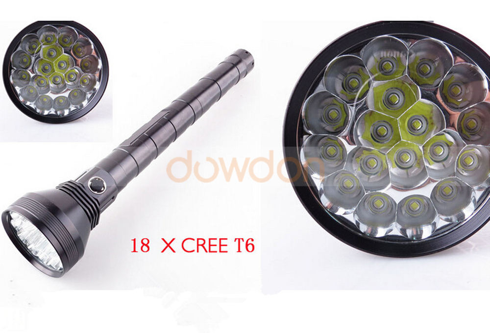 High Power LED Flashlight 5 Mode 22000lm 18 T6 LED Torch Rechargeable Battery-Operated Flashlight