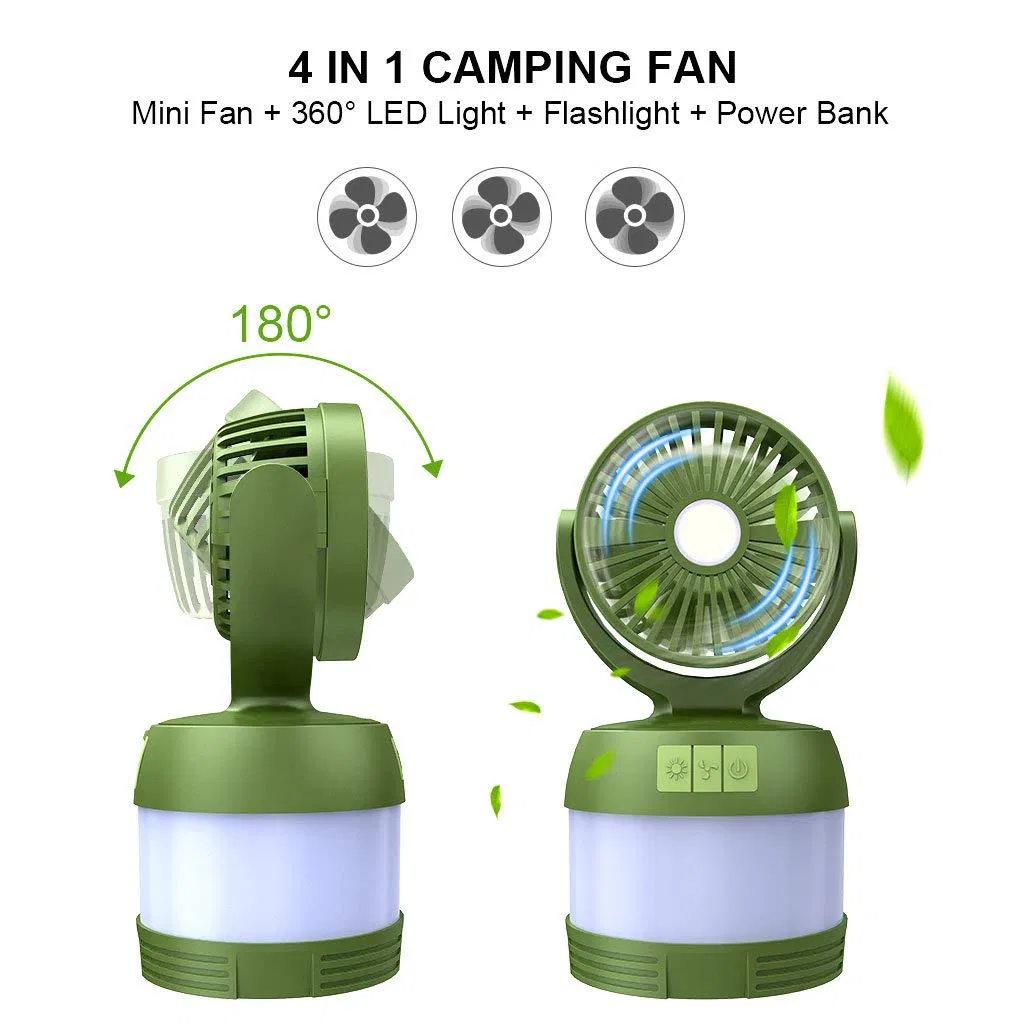 Camping Outdoors Rechargeable LED Lantern with Fan/Power Bank