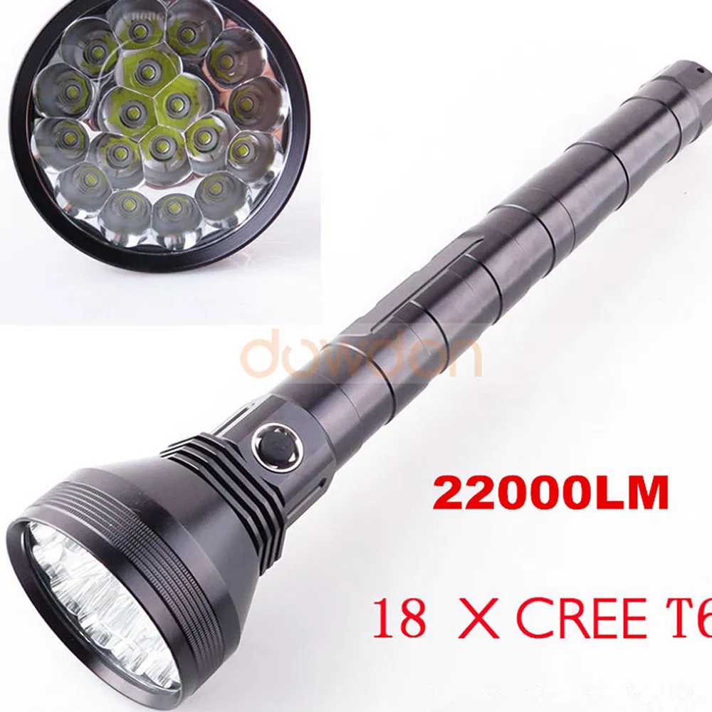 High Power LED Flashlight 5 Mode 22000lm 18 T6 LED Torch Rechargeable Battery-Operated Flashlight