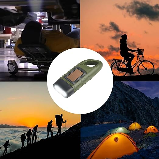 Portable Outdoor Solar Powered Emergency Hand Crank LED Flashlight
