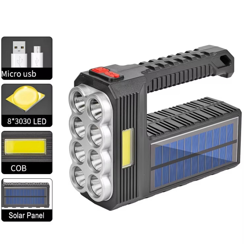 USB Rechargeable Solar Camping Flashlight Lantern Tent Emergency Lamp COB LED Multifunctional Solar Outdoor Light