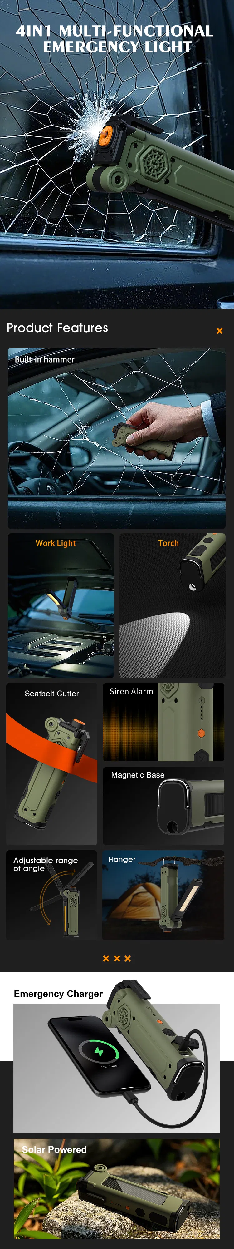 Emergency Flashlight Features